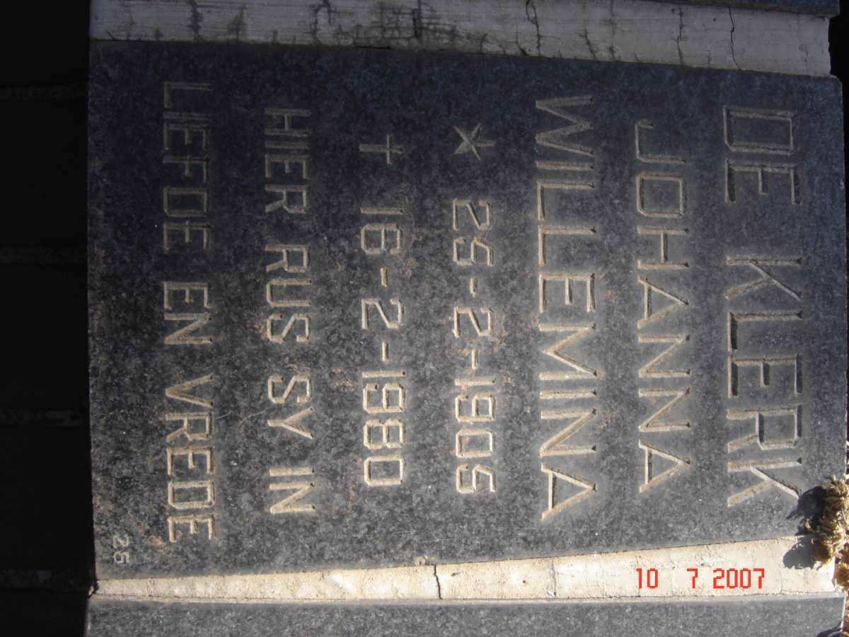 KLERK Johanna Willemina, de 1905-1980
