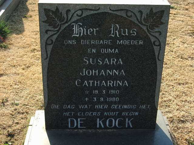 KOCK Susara Johanna Catharina, de 1910-1980