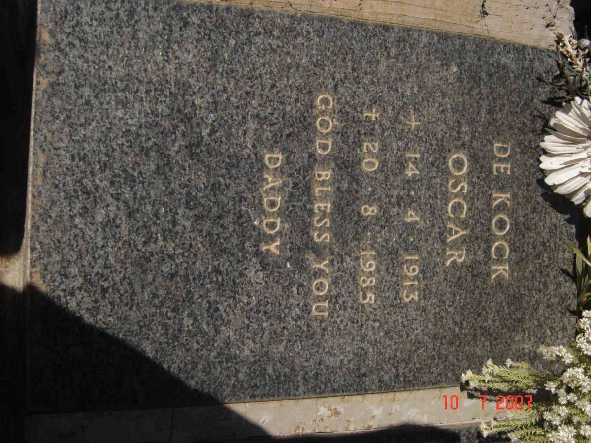 KOCK Oscar, de 1913-1985
