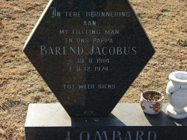 LOMBARD Barend Jacobus 1914-1974