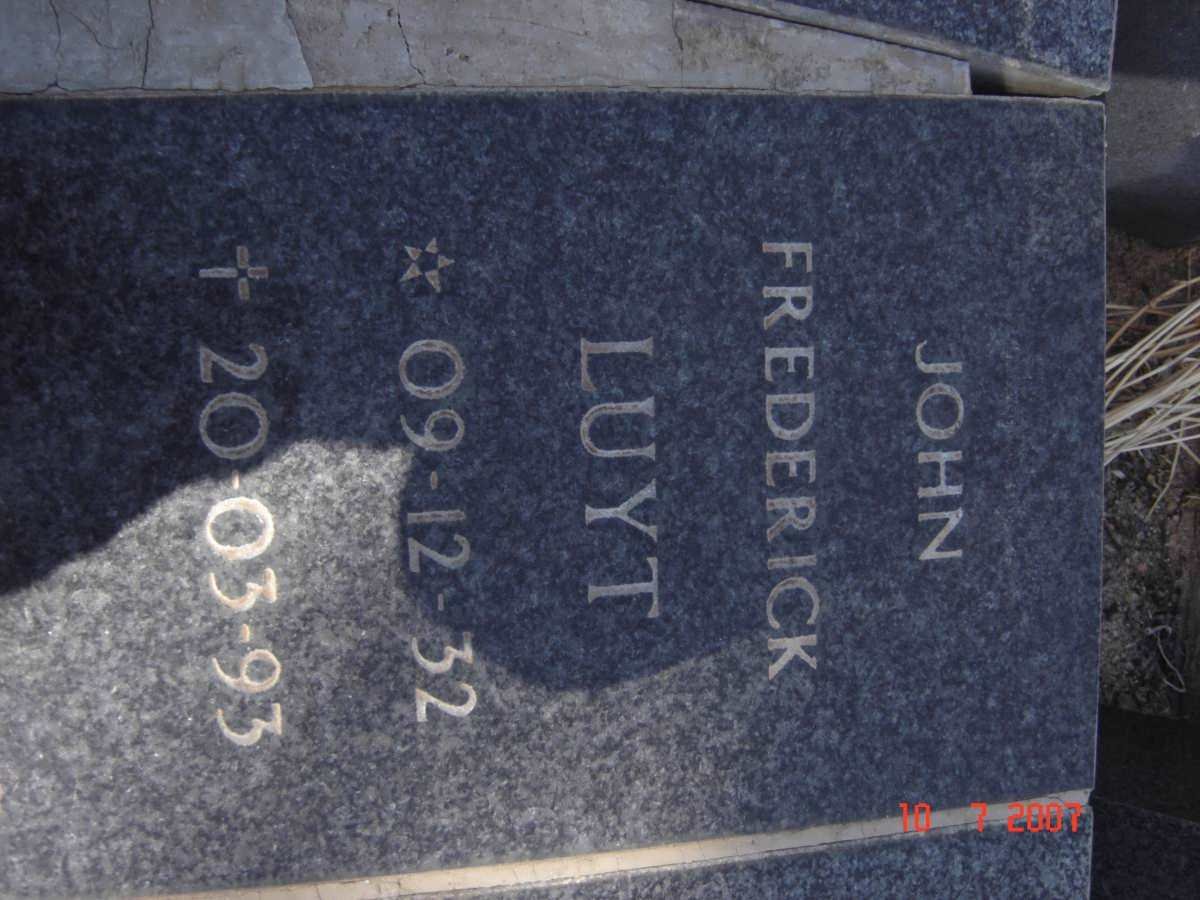 LUYT John Frederick 1932-1993