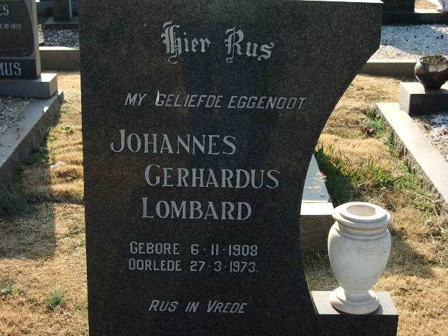 LOMBARD Johannes Gerhardus 1908-1973