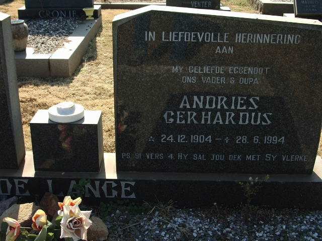 LANGE Andries Gerhardus, de 1904-1994