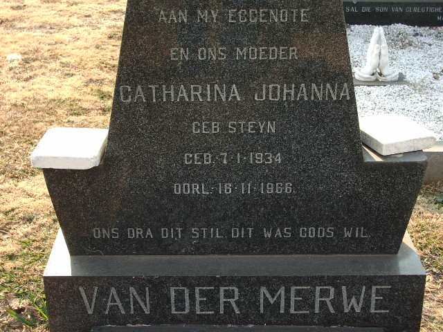 MERWE Catharina Johanna, van der nee STEYN 1934-1966