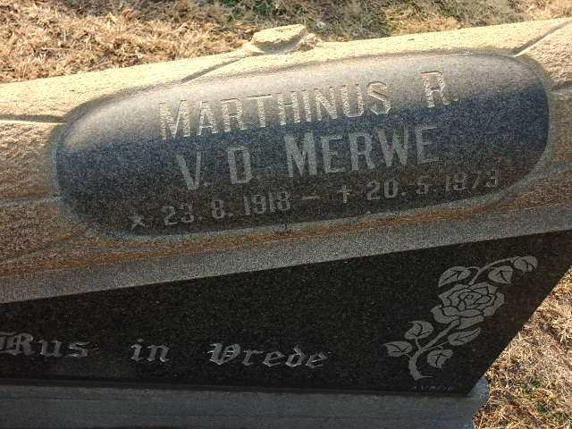 MERWE Marthinus R., van der 1918-1973