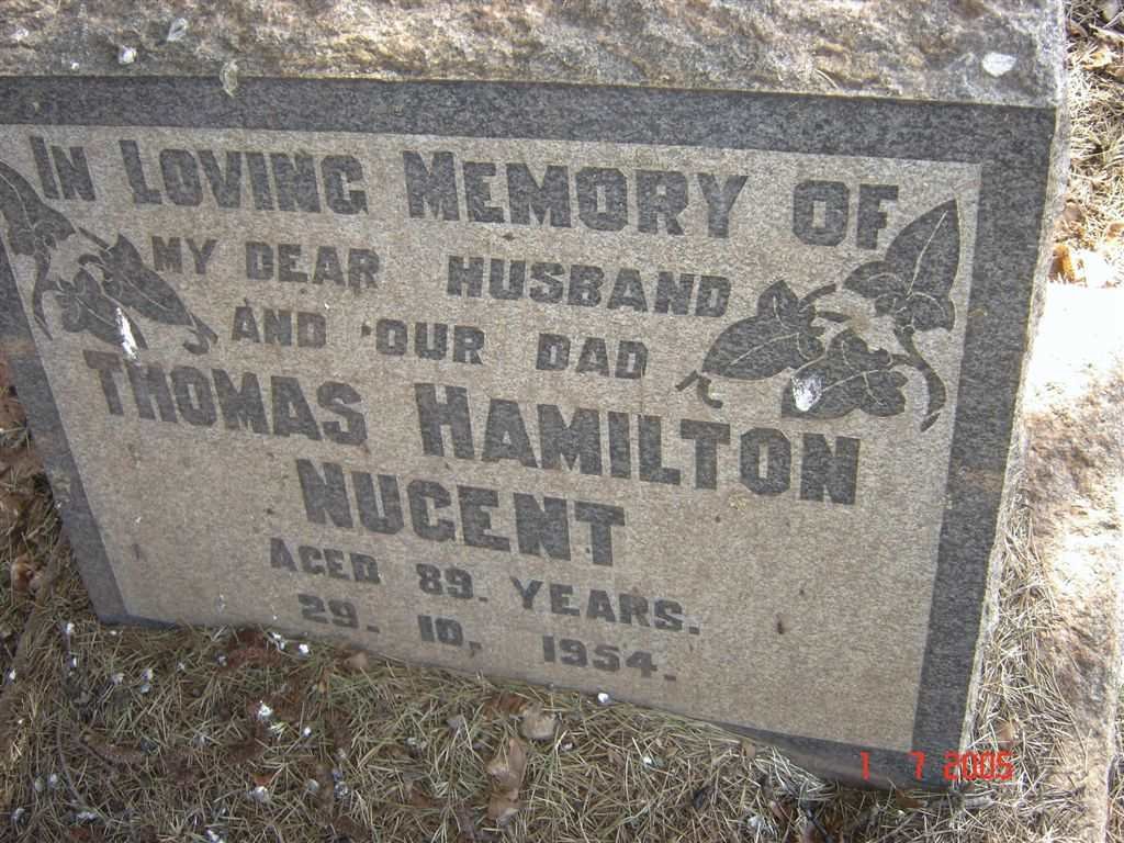 NUGENT Thomas Hamilton -1954