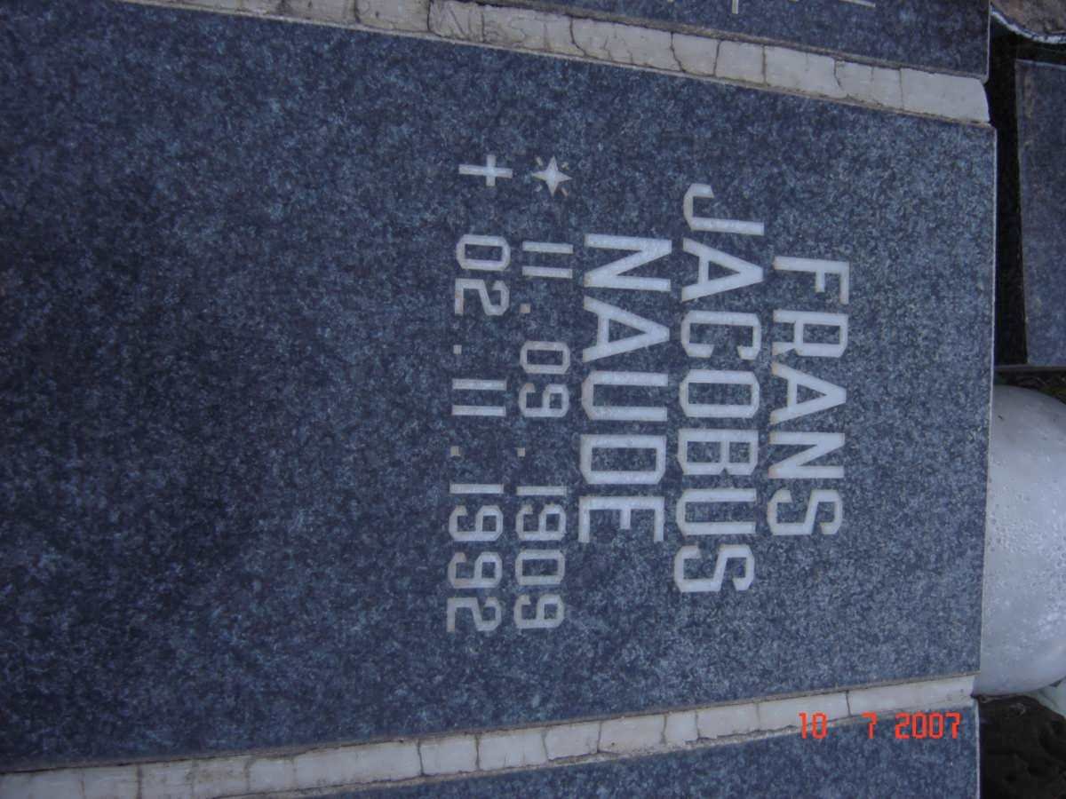 NAUDE Frans Jacobus 1909-1992