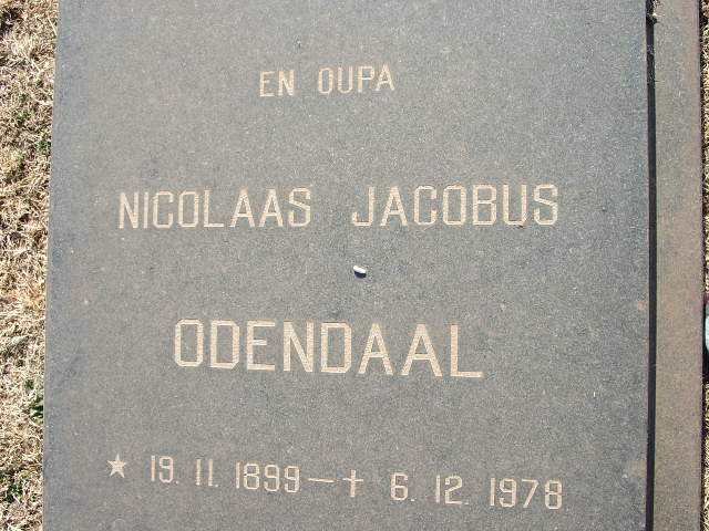 ODENDAAL Nicolaas Jacobus 1899-1978