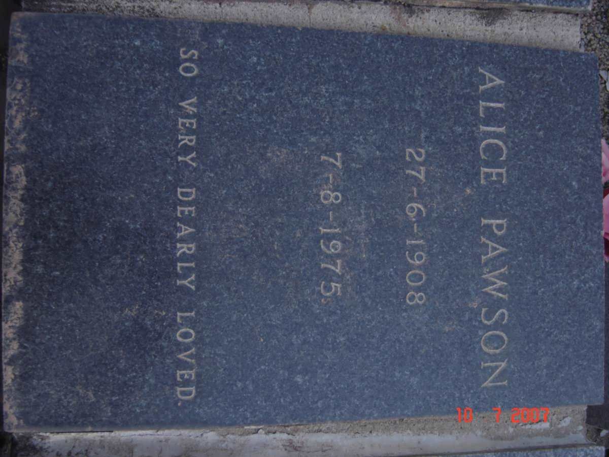 PAWSON Alice 1908-1975