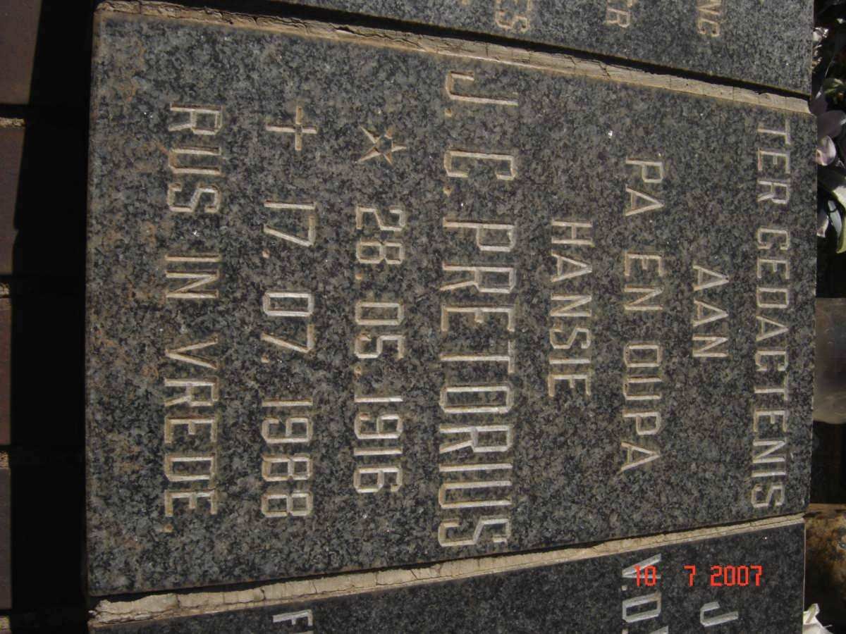 PRETORIUS J.C. 1916-1988