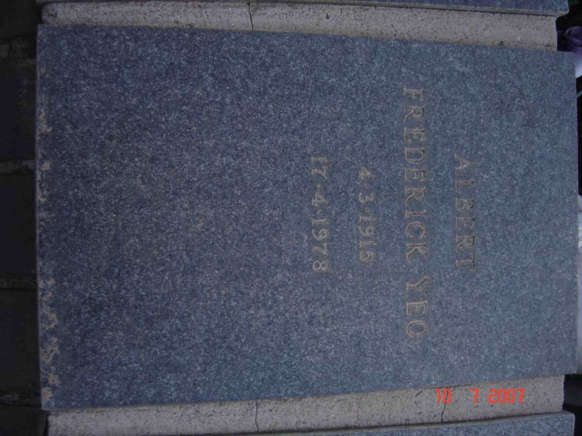 YEO Albert Frederick 1915-1978