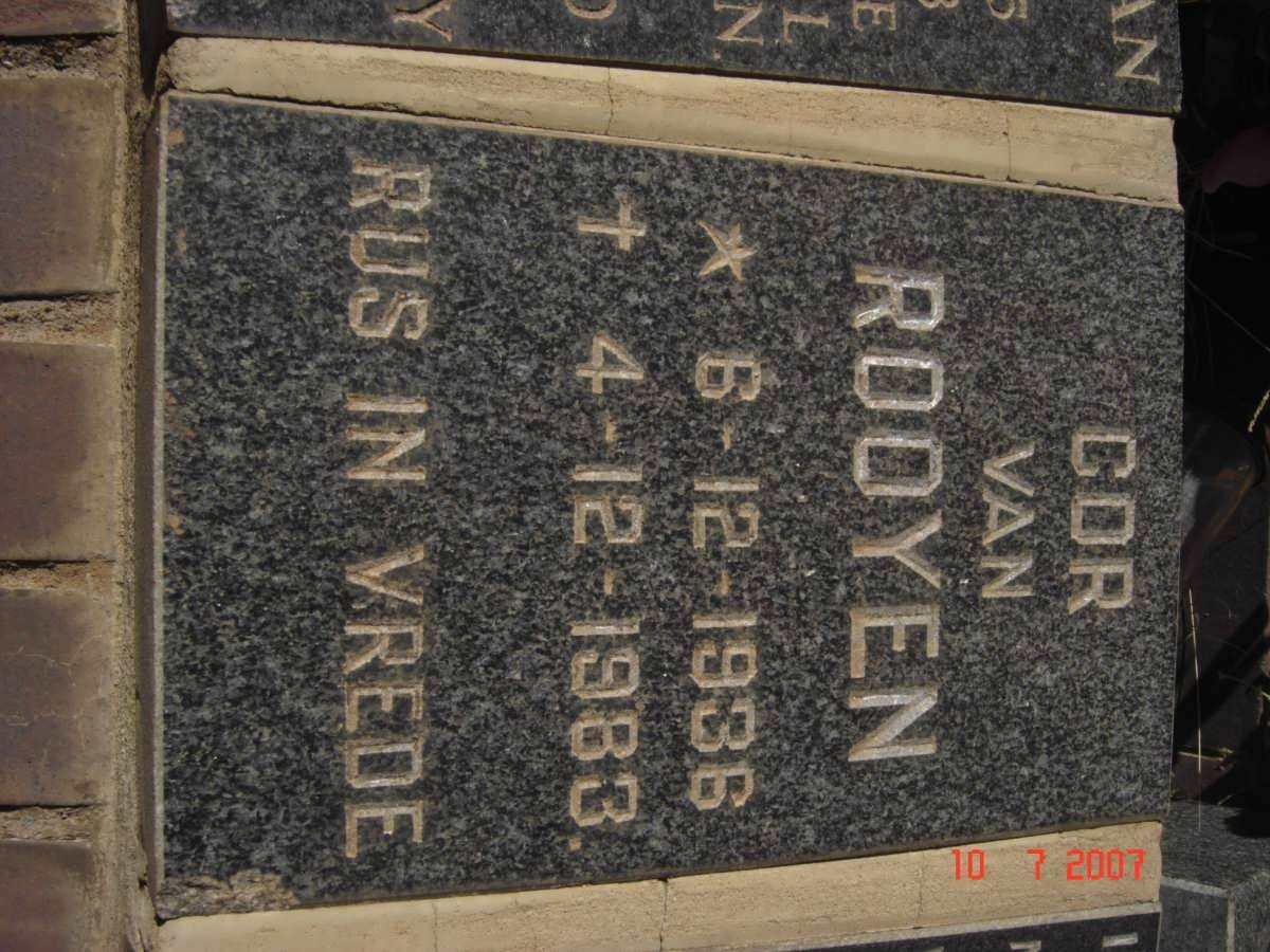 ROOYEN Cor, van 1936-1983