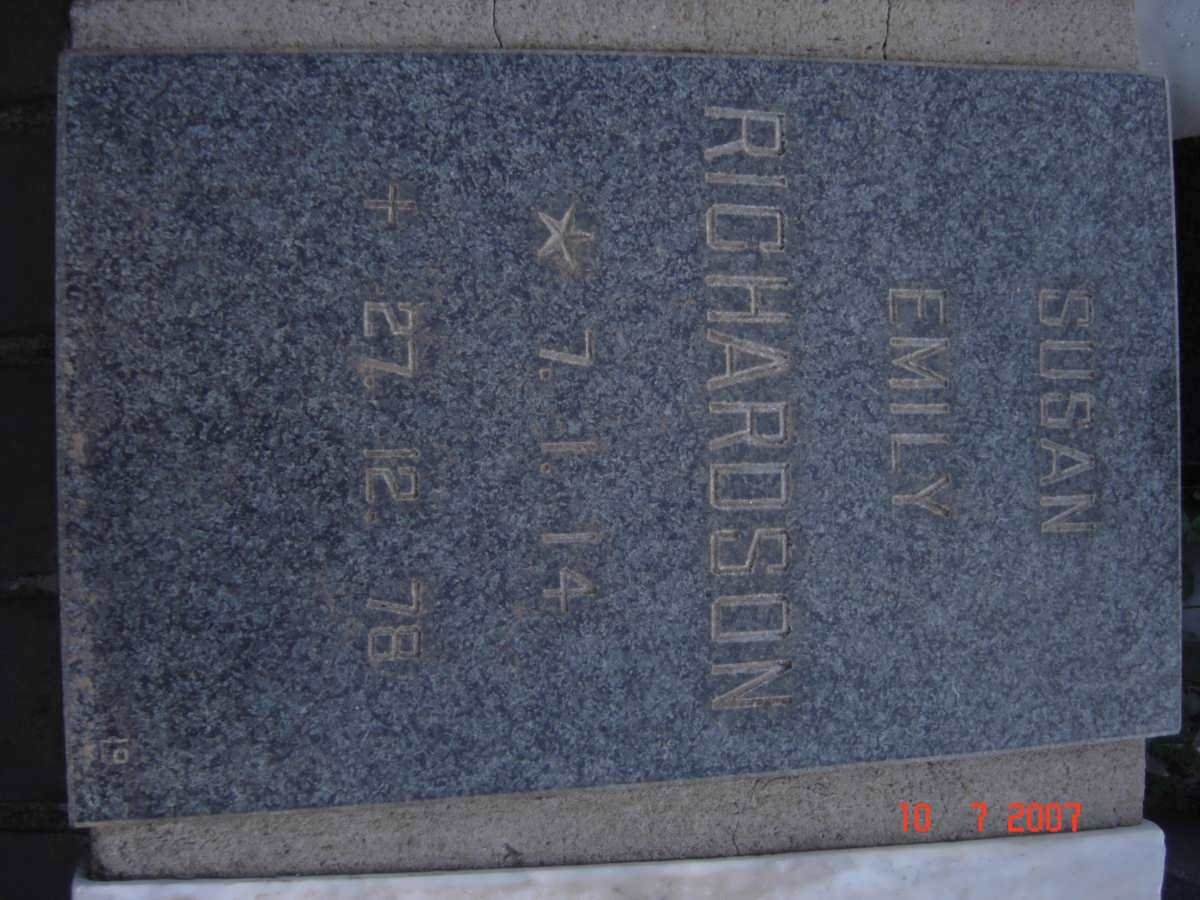 RICHARDSON Susan Emily 1914-1978