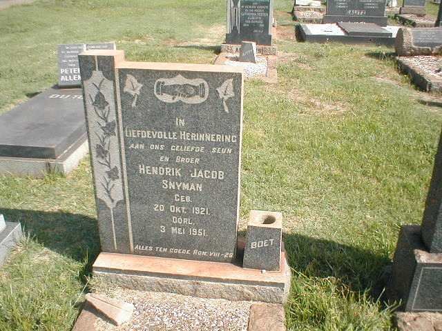 SNYMAN Hendrik Jacob 1921-1951