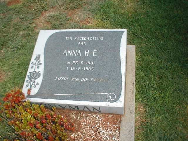 SNYMAN Anna H.E. 1901-1985