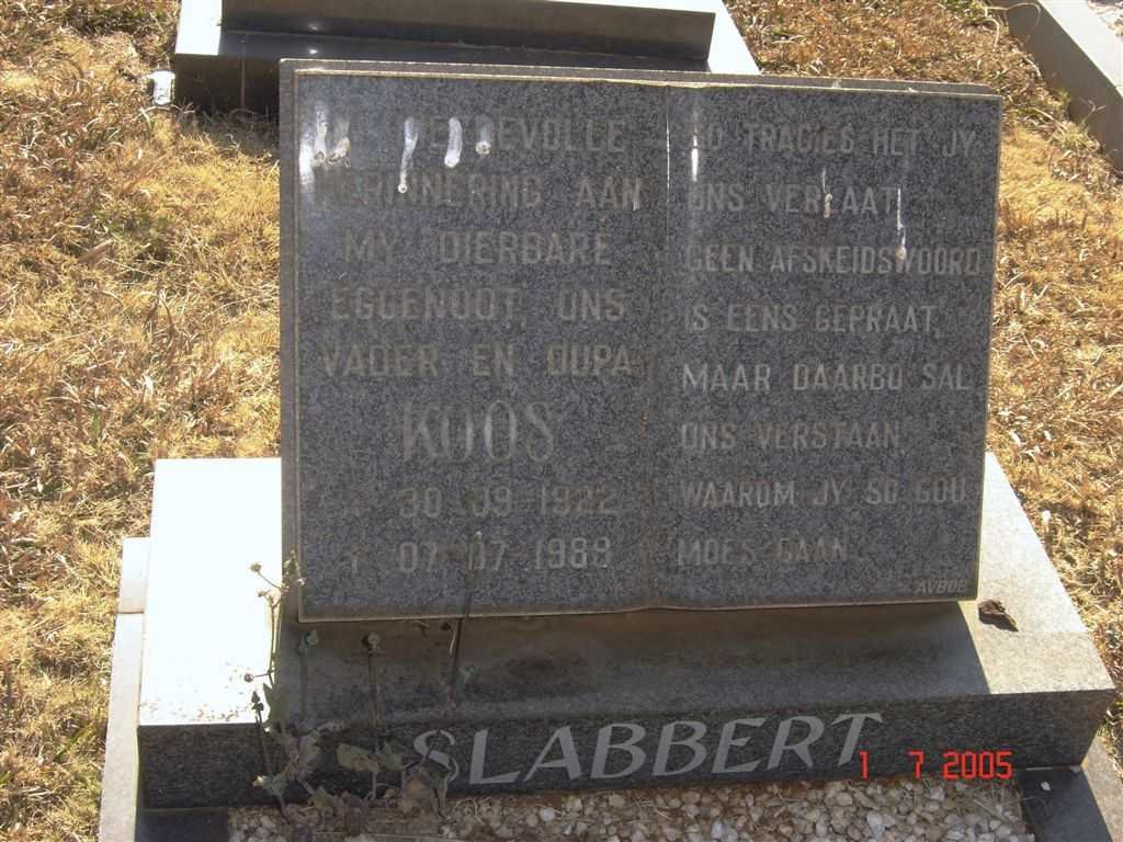 SLABBERT Koos 1922-1989