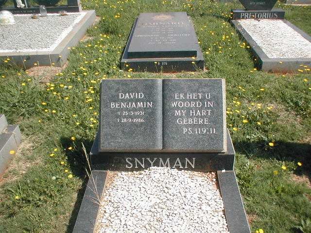 SNYMAN David Benjamin 1931-1986