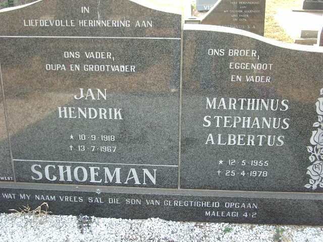 SCHOEMAN Marthinus Stephanus Albertus 1955-1978