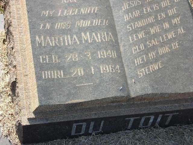 TOIT Martha Maria, du 1940-1964