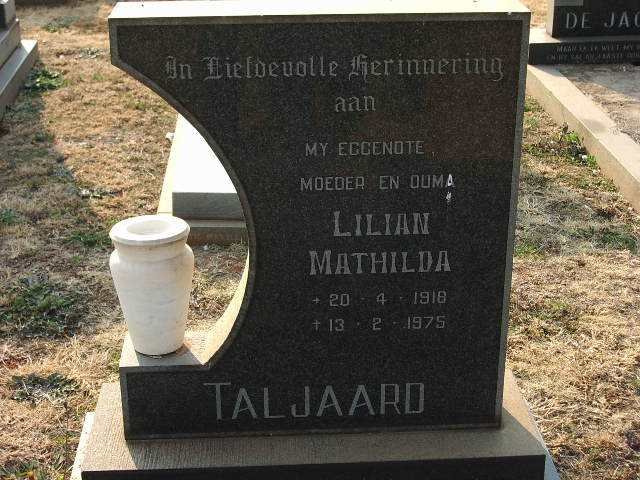 TALJAARD Lilian Mathilda 1918-1975