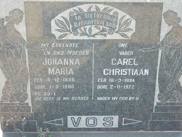 VOS Carel Christiaan 1884-1972 &amp; Johanna Maria 1886-1980