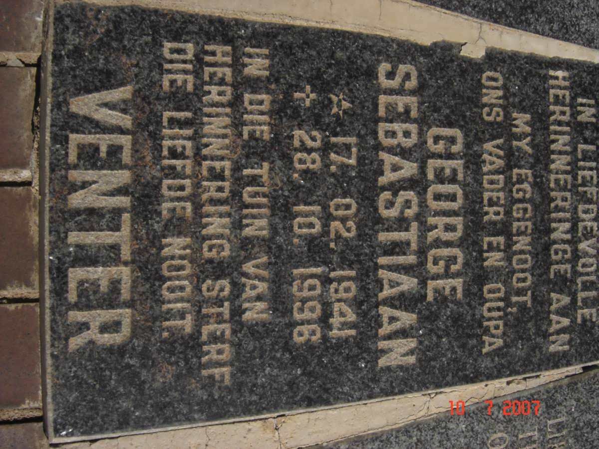 VENTER George Sebastiaan 1941-1996