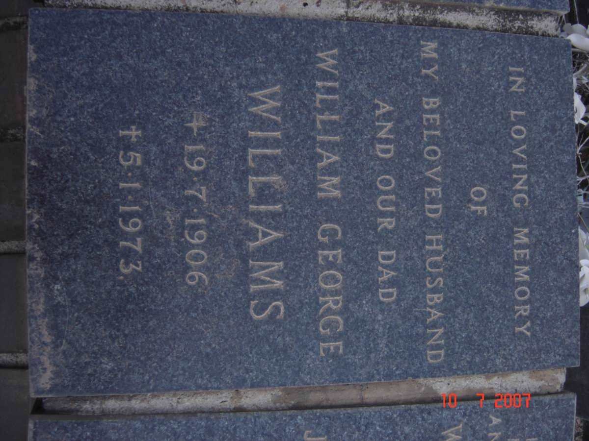 WILLIAMS William George 1906-1973