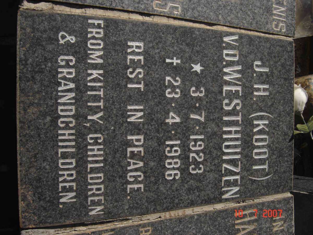 WESTHUIZEN J.H., van der 1923-1980