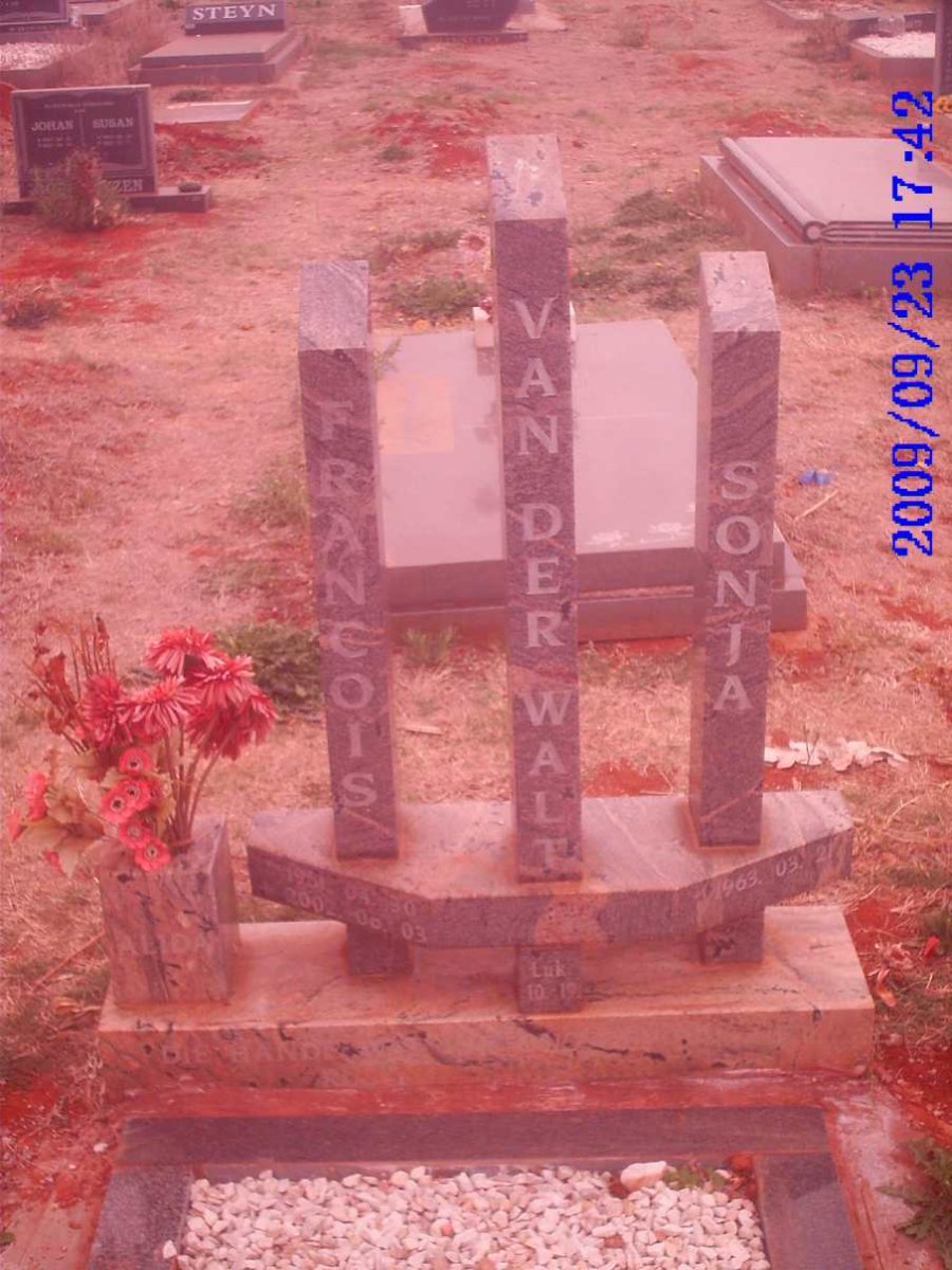 WALT Francois, van der 19??-2002 &amp; Sonia 1963-