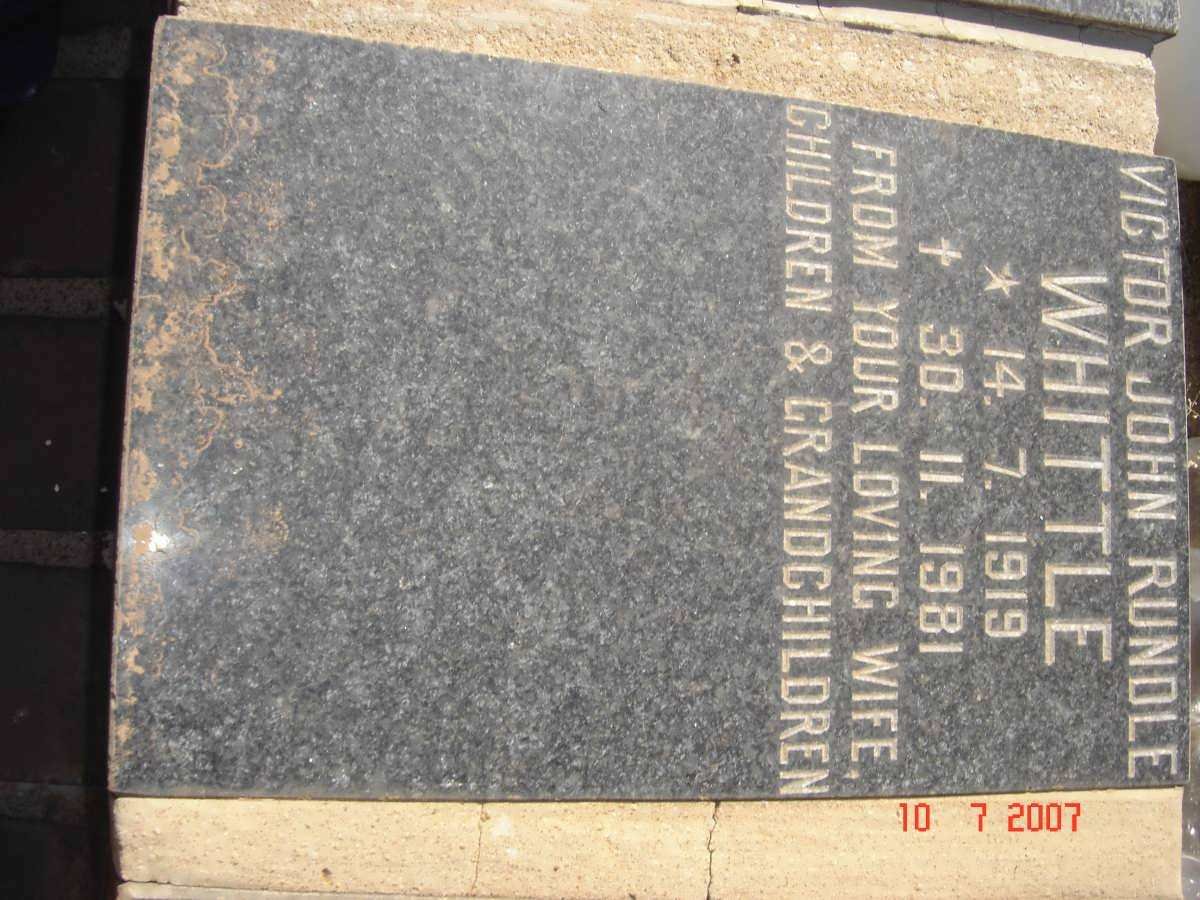 WHITTLE Victor John Rundle 1919-1981