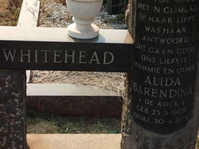 WHITEHEAD Alida nee DE KOCK 1909-1973