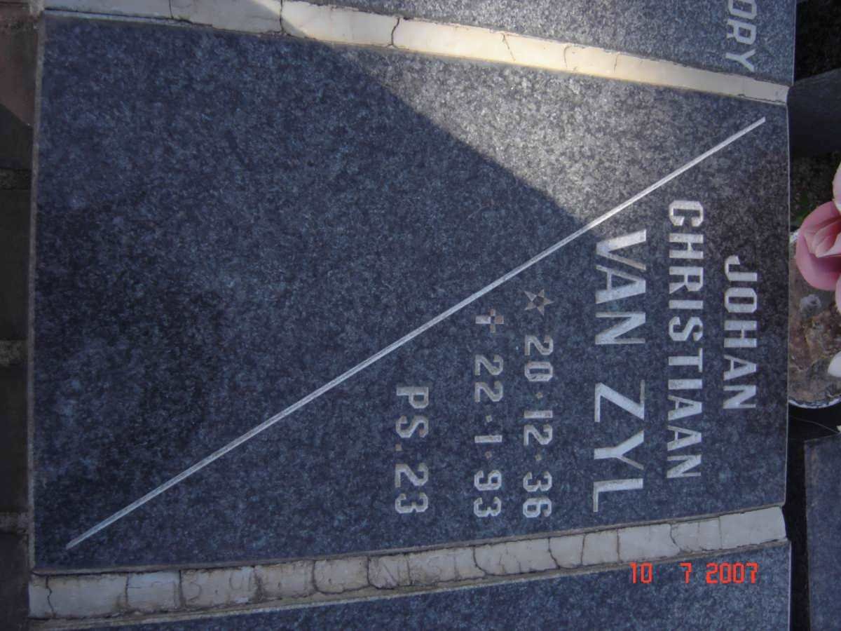 ZYL Johan Christiaan, van 1936-1993