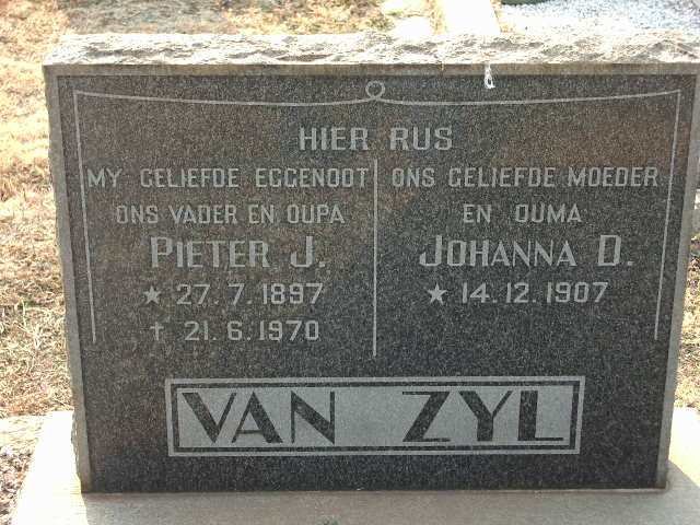 ZYL Pieter J., van 1897-1970 &amp; Johanna D. 1907-
