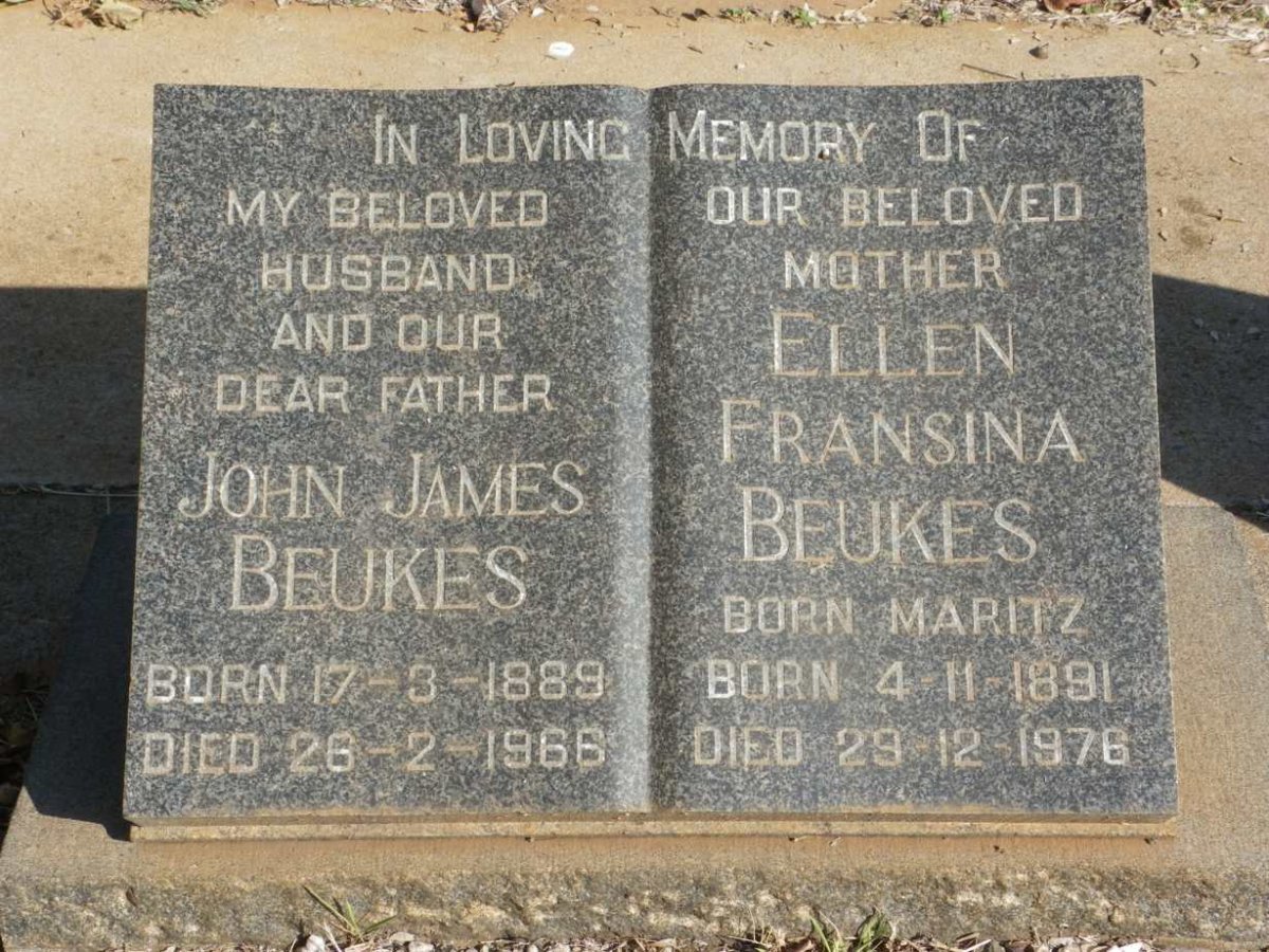 BEUKES John James 1889-1966 &amp; Ellen Fransina MARITZ 1891-1976