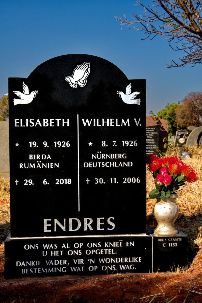 ENDRES Wilhelm V. 1926-2006 & Elisabeth 1926-2018