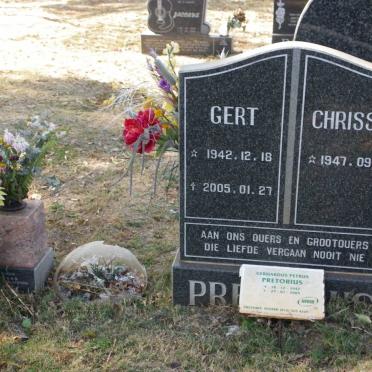 PRETORIUS Gerhardus Petrus 1942-2005 &amp; Chrissie 1947-
