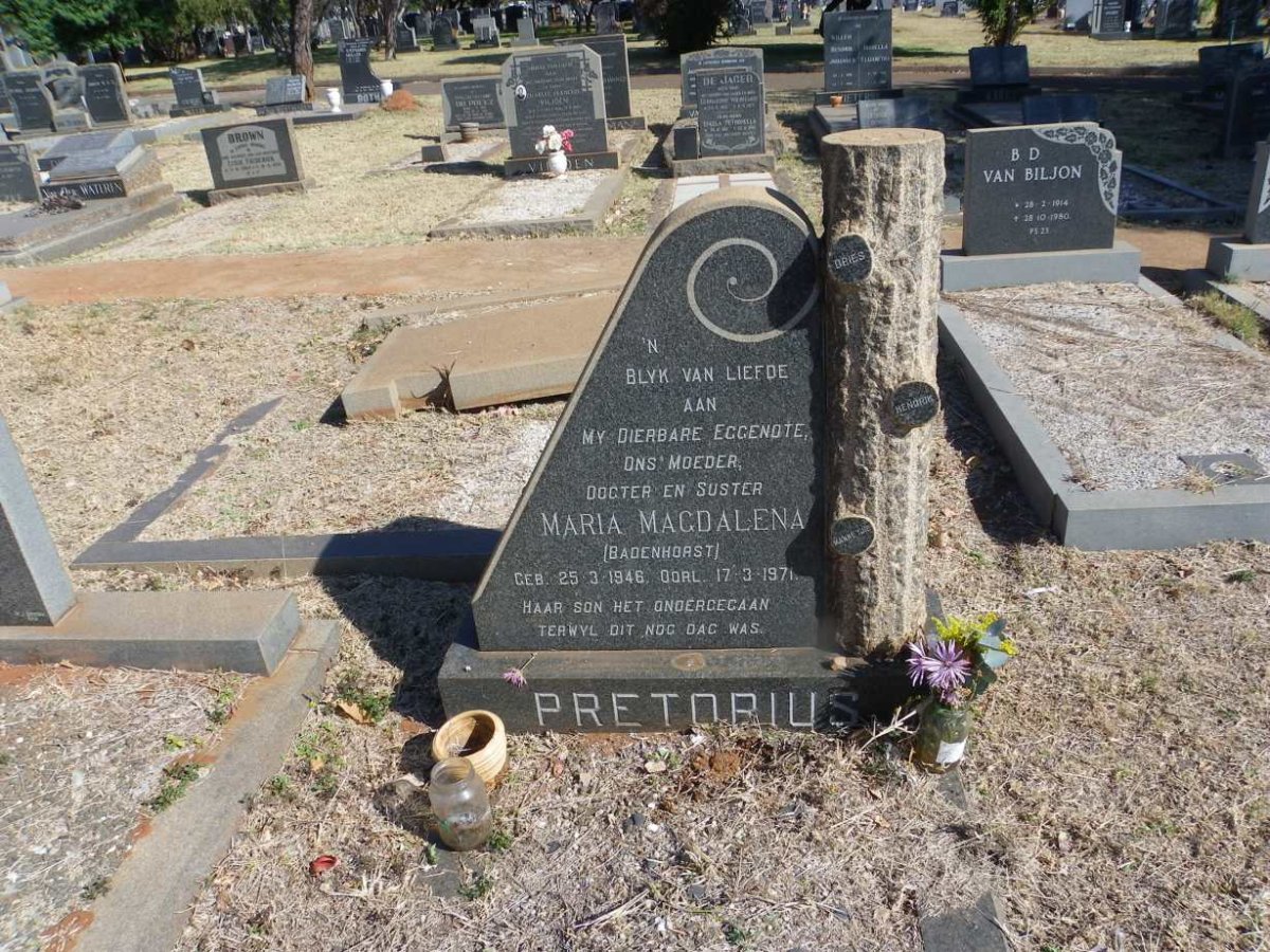 PRETORIUS Maria Magdalena nee BADENHORST 1946-1971