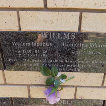 WILLMS Willem Jacobus 1940-2015 &amp; Hendrina Johanna 1944-