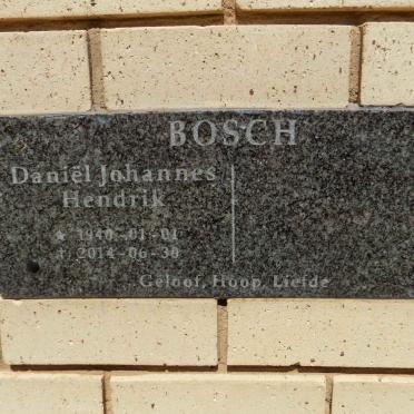 BOSCH Daniël Johannes Hendrik 1940-2014