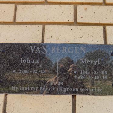 BERGEN Johan, van 1946- &amp; Meryl 1943-2013