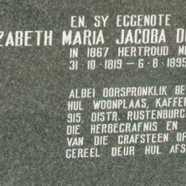 BREET Elizabeth Maria Jacoba previously JANSE VAN RENSBURG nee DU PLESSIS 1819-