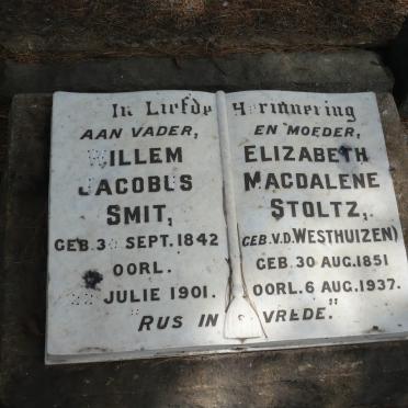 SMIT Willem Jacobus 1842-1901 &amp; Elizabeth Magdalene Stoltz VAN DER WESTHUIZEN 1851-1937