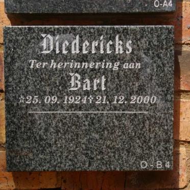 DIEDERICKS Bart 1924-2000
