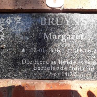 BRUYNS Margaret 1936-2015