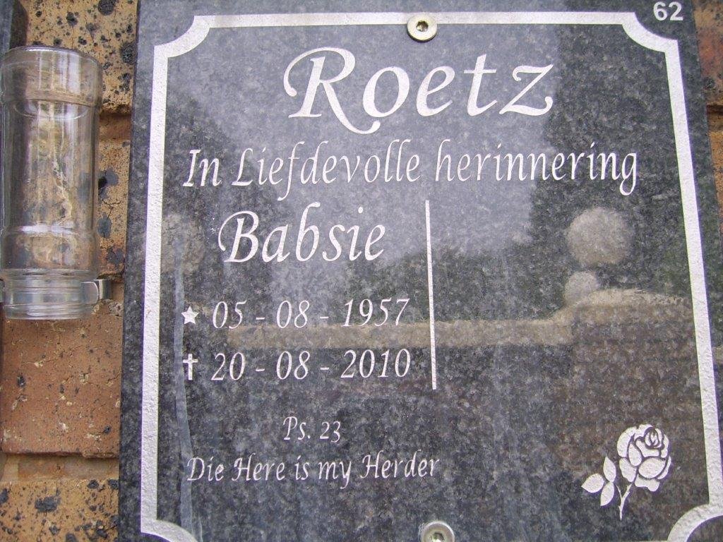 ROETZ Babsie 1957-2010