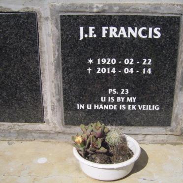 FRANCIS J.F. 1920-2014