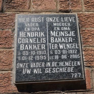 BAKKER Hendrik Cornelis 1910-1995 &amp; Meinsje TER WENGEL 1912-2005