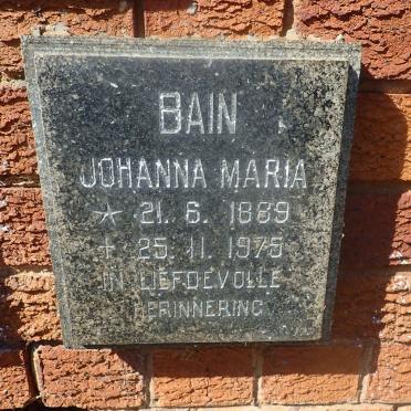 BAIN Johanna Maria 1889-1975