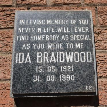 BRAIDWOOD Ida 1921-1990