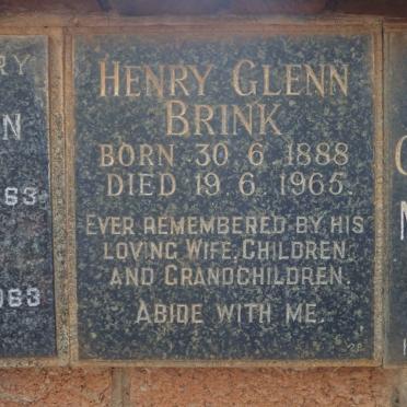 BRINK Henry Glenn 1888-1965